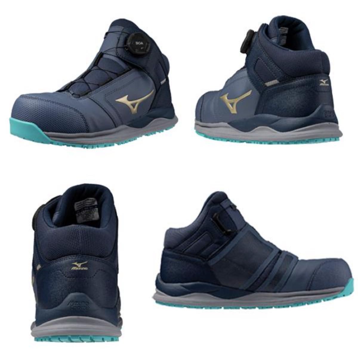 🎌日本直送【現貨📦即寄】限定色 Mizuno BOA 旋扣 山系款 軍藍 EU42 26cm US8.5 防滑安全工作鞋 電單車手鞋