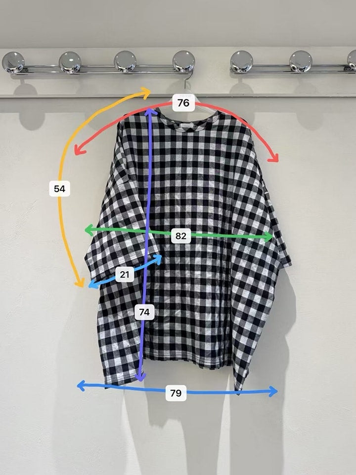 韓國格仔寬鬆Top