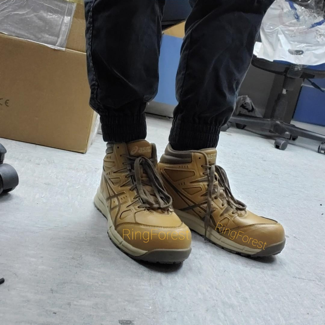 🎌日本直送 【現貨▪️即寄】ASICS 限定啡色皮面輕巧波鞋款安全鞋 26.5cm EU42.5 US9 CP105