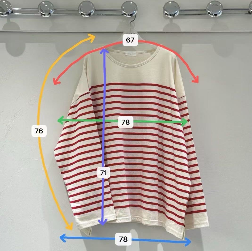 ⏰ 預訂 韓國經典橫間寬鬆Top