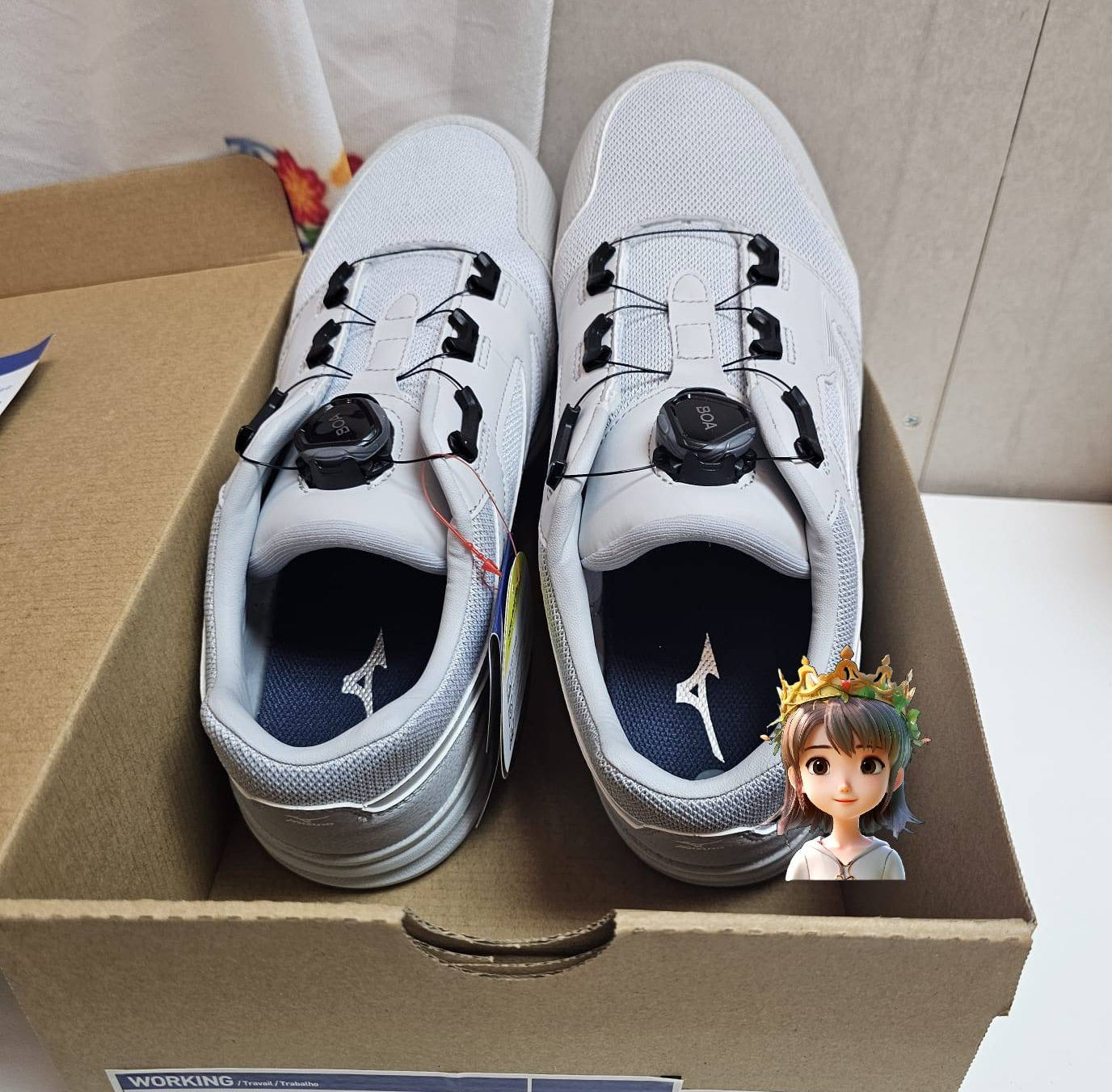 🎌日本直送【現貨📦即寄】MIZUNO BOA 白灰色 防滑安全工作鞋 28cm US10.5 EU44.5