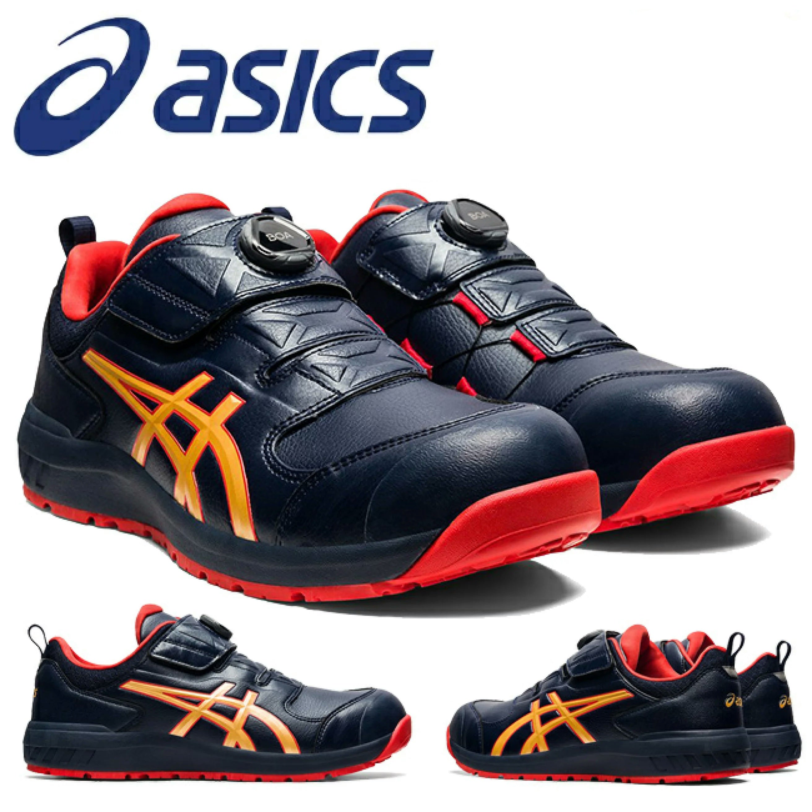 Japan Order ASICS Black Blue BOA Safety Shoes JSAA Class A Anti slip and Anti Fall CP307 JSAA JIS