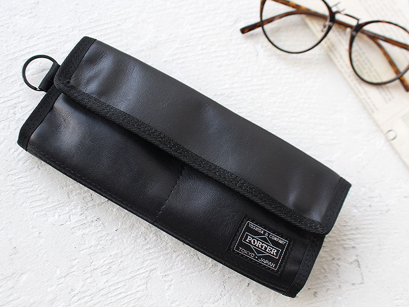 日本製【現貨▪️即寄】 Porter 男女通用 PORTER 輕量皮革黑色長銀包 紙幣卡片散銀信用卡