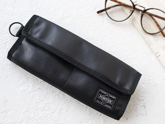 日本製【現貨▪️即寄】 Porter 男女通用 PORTER 輕量皮革黑色長銀包 紙幣卡片散銀信用卡