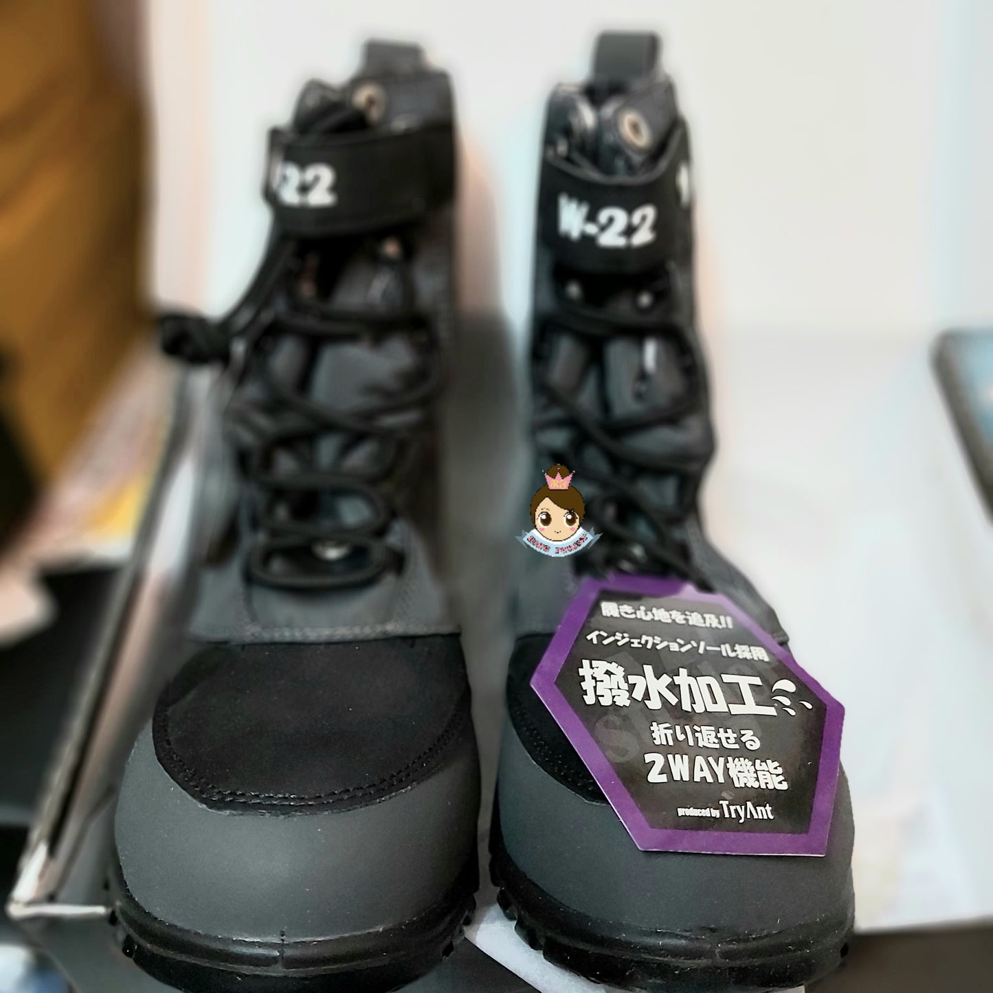 Japan [Ready stock▪️Ready to ship] Men's and women's black and gray super water-repellent and waterproof steel toe safety work shoes EU42 26.5cm
