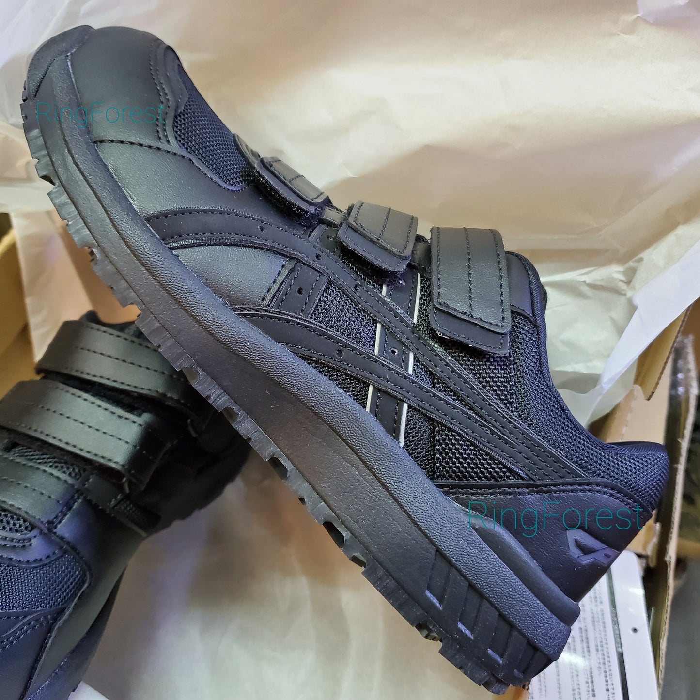 🎌Japan🎌 [Ready stock▪️Ready to ship] Asics black Velcro safety shoes EU41.5 25.5cm US8 CP205
