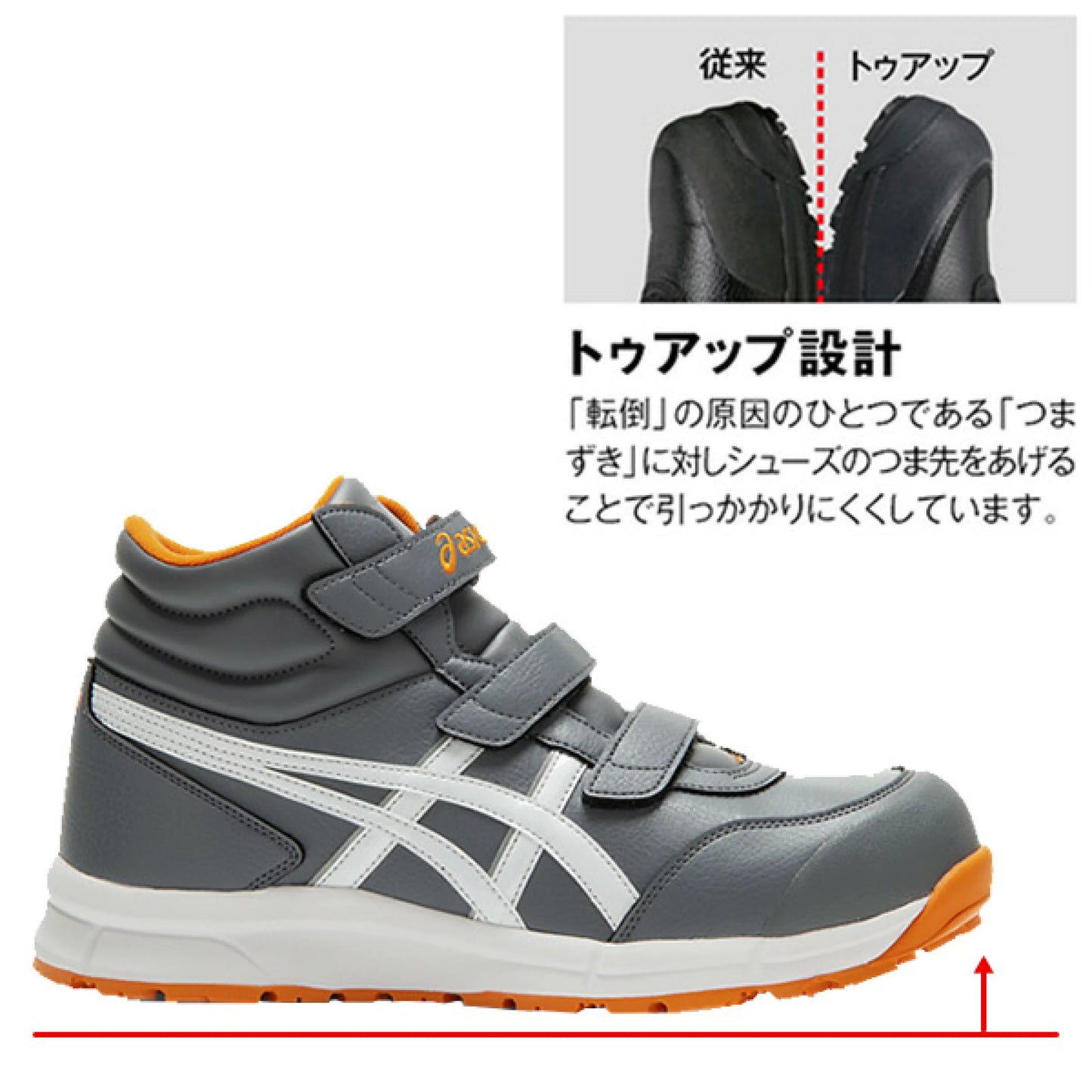 🎌Japan【Order】ASICS gray non-slip safety shoes mid-tube CP302
