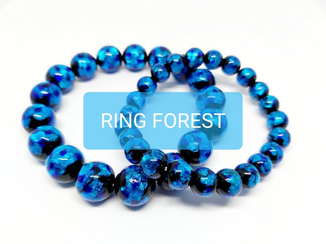 🎌Japan🎌Okinawa⭐️Light-in-the-dark⭐️Fluorite glass bead bracelet