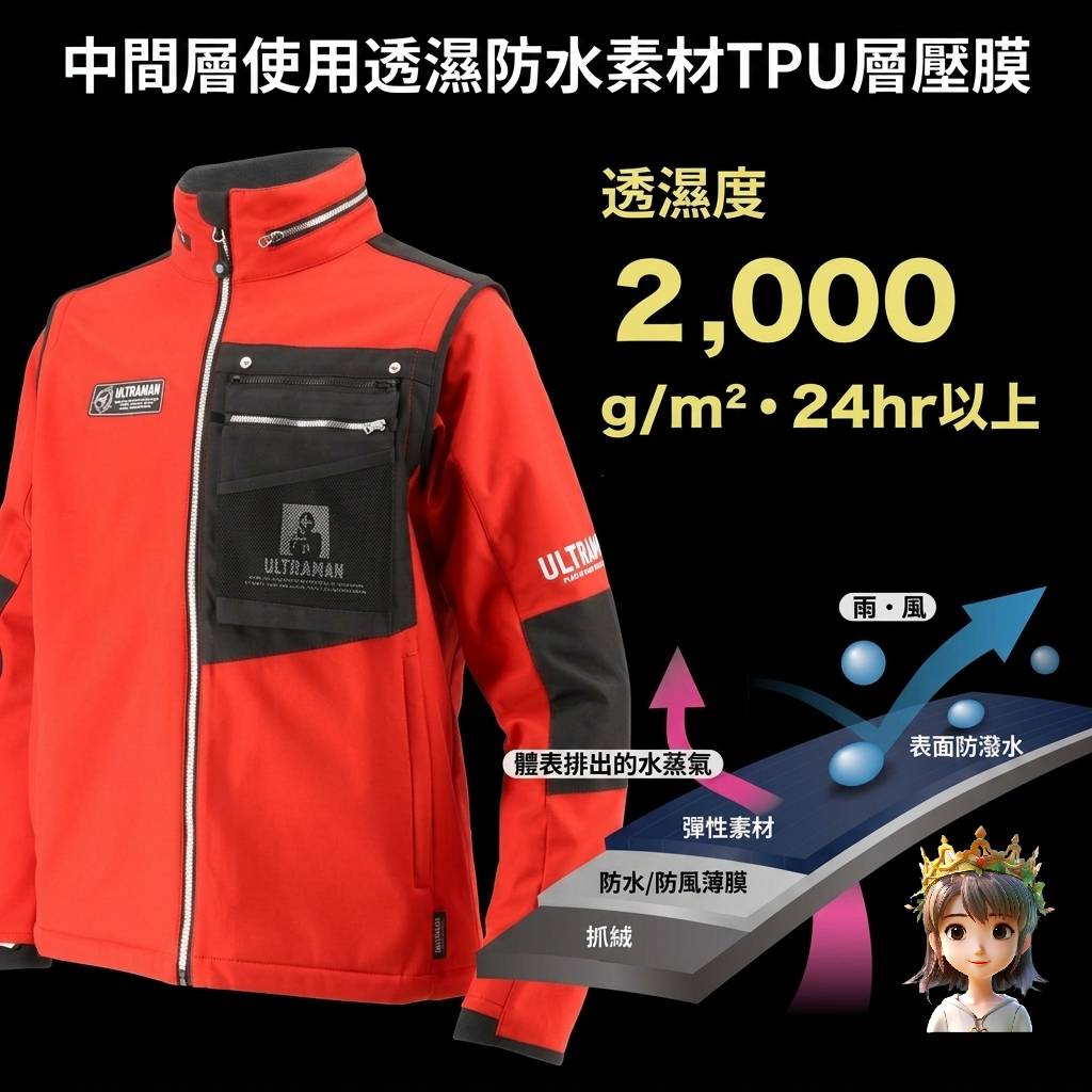 🎌日本直送 【現貨▪️即寄】ULTRAMAN 超人防水防風外套 可變背心 可拆外袋變行街袋 有帽 LL碼
