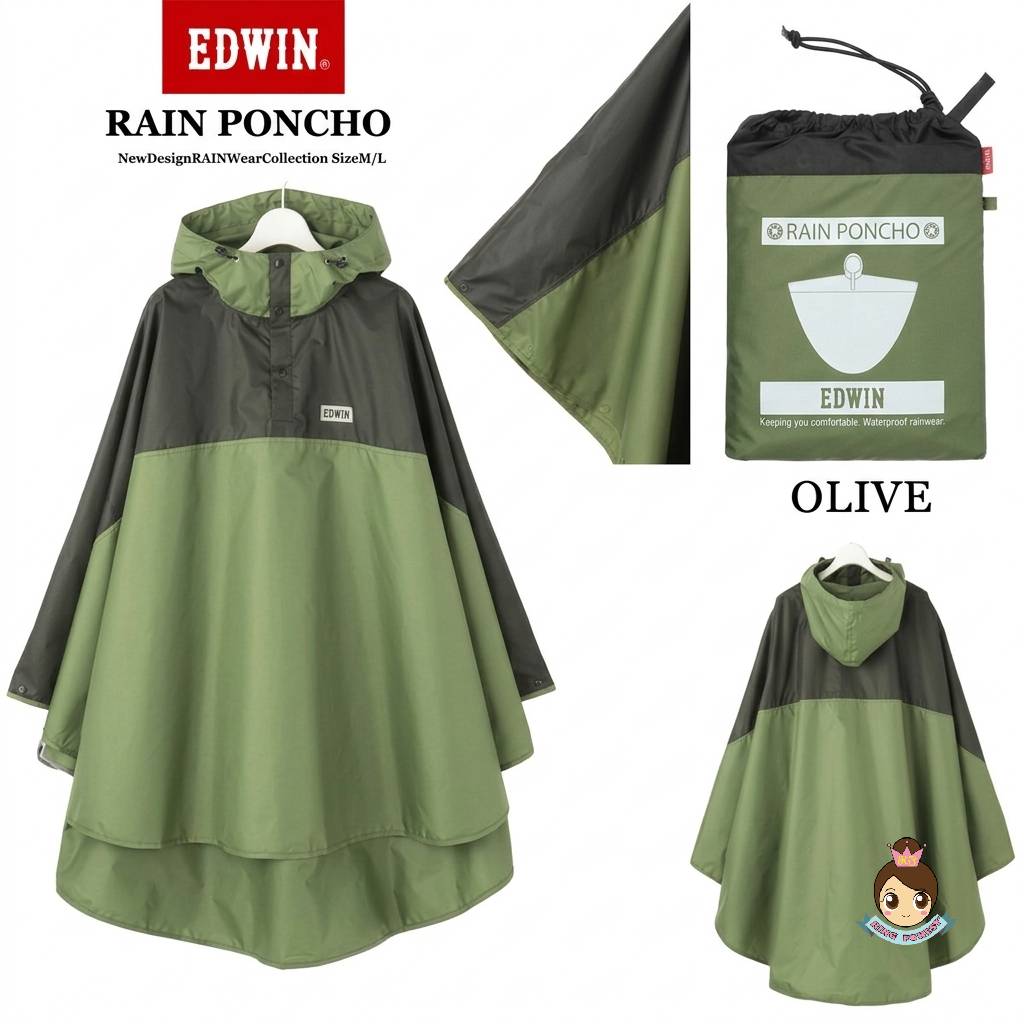 🎌日本直送 【現貨📦即寄】EDWIN 男女裝🚴‍♂️ ☔️防水🌦輕薄斗蓬🧥  RingForest