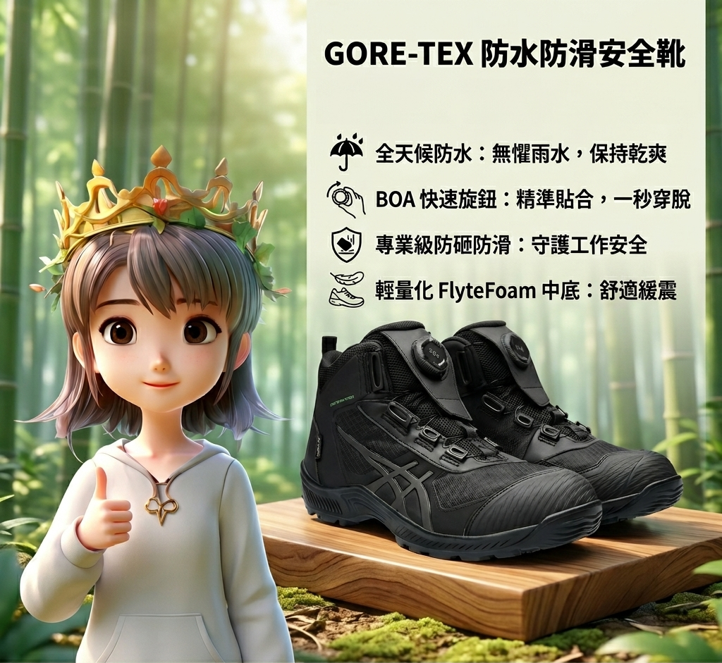 🎌日本🎌 【現貨📦即寄】ASICS 新款防水 Gore tex 安全工作鞋魔術貼防滑 CP604