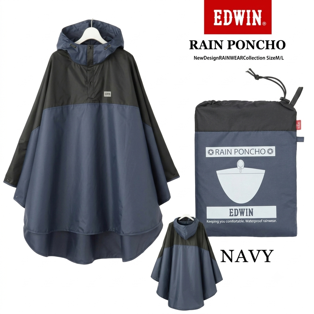 🎌日本直送 【現貨📦即寄】EDWIN 男女裝🚴‍♂️ ☔️防水🌦輕薄斗蓬🧥  RingForest