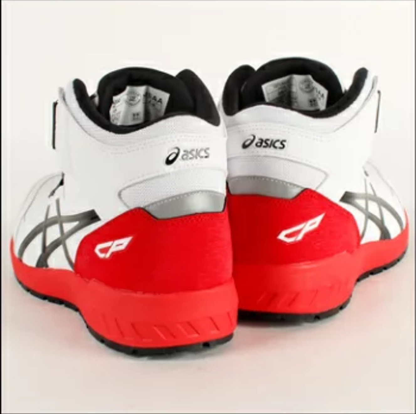 🎌Japan [Ready stock▪️Ready to ship] ASICS BOA twist buckle 25.5cm US8 EU41.5 white and red anti-slip work shoes CP304 JSAA JIS