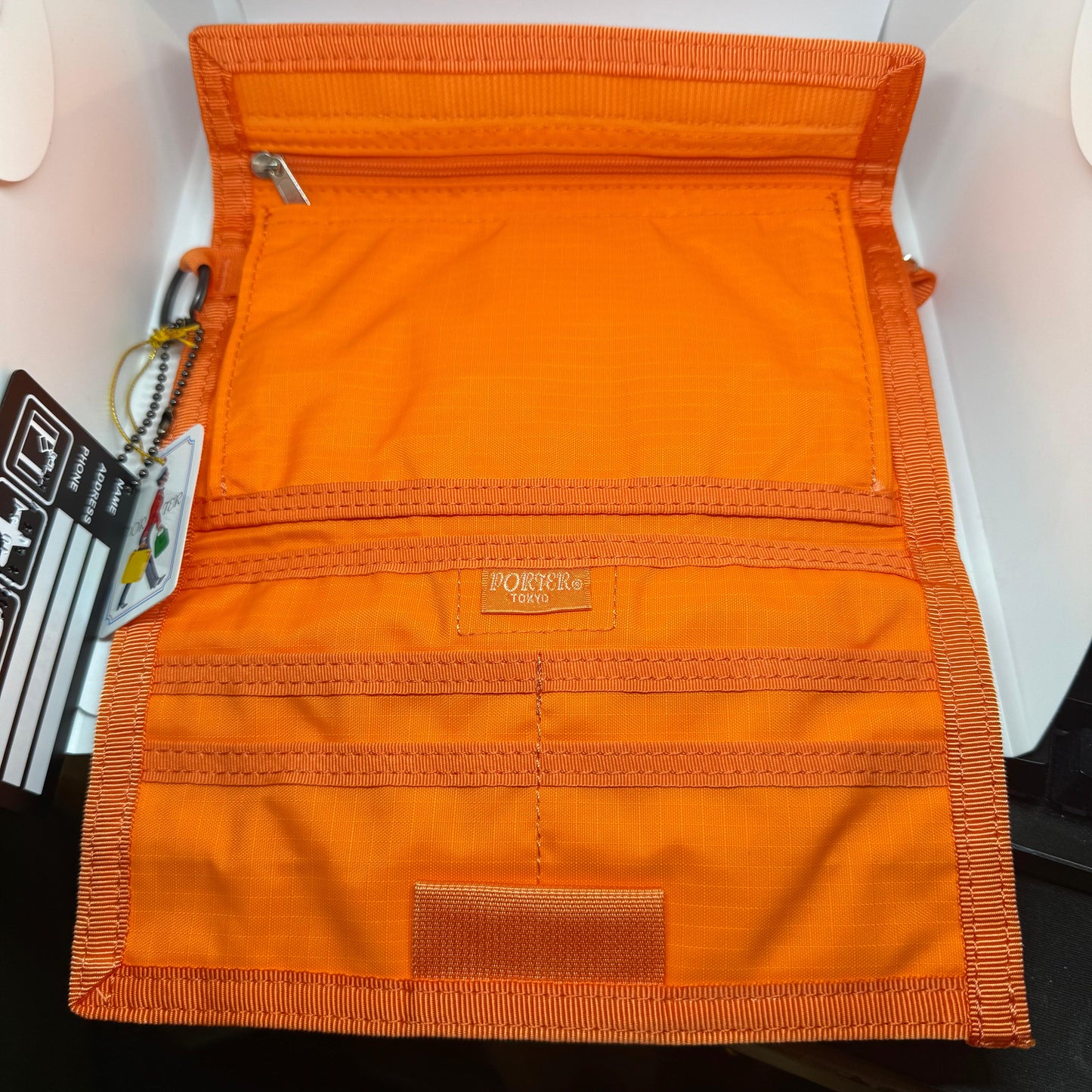 日本製【現貨▪️即寄】 Porter 男女通用 PORTER 輕量全能銀包 紙幣卡片散紙信用卡橙色 護照 三摺旅行長銀包