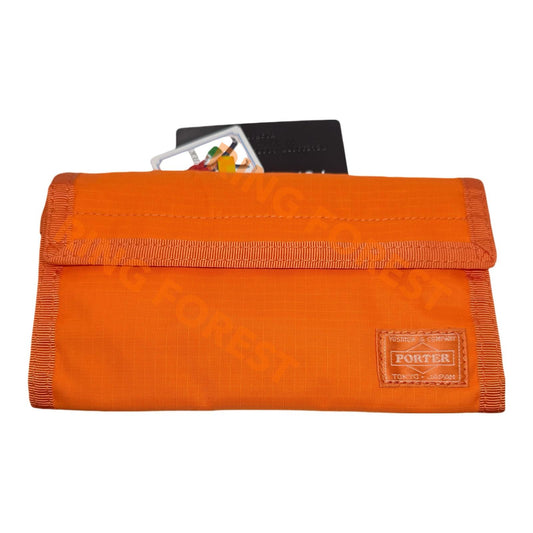 日本製【現貨▪️即寄】 Porter 男女通用 PORTER 輕量全能銀包 紙幣卡片散紙信用卡橙色 護照 三摺旅行長銀包