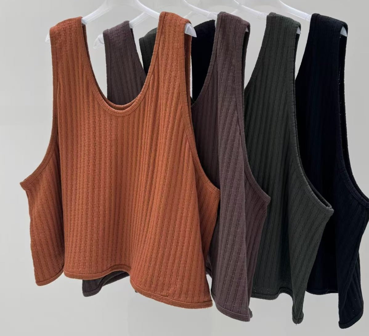 韓國羅紋寬鬆背心 韓國星星破邊寬鬆Top