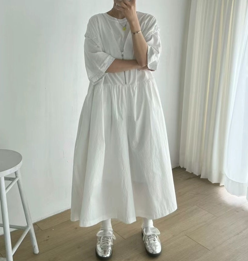 ⏰ 預訂 韓國V領拉鏈背心寬鬆裙褲