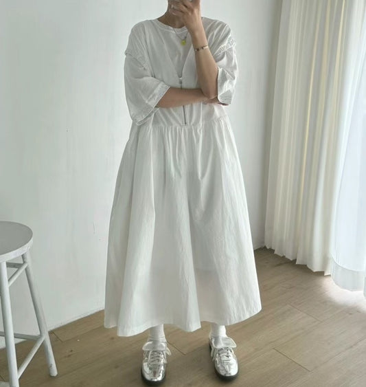 ⏰ 預訂 韓國V領拉鏈背心寬鬆裙褲