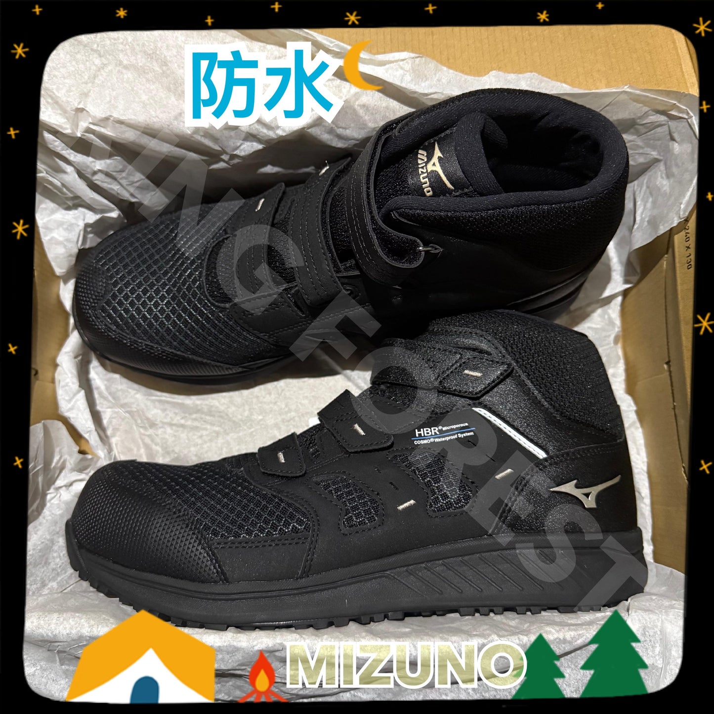 📢【訂貨】Mizuno 限量版 黑色 HBR防水💦 防滑 安全工作鞋 有🚺女鞋細碼 23-31cm