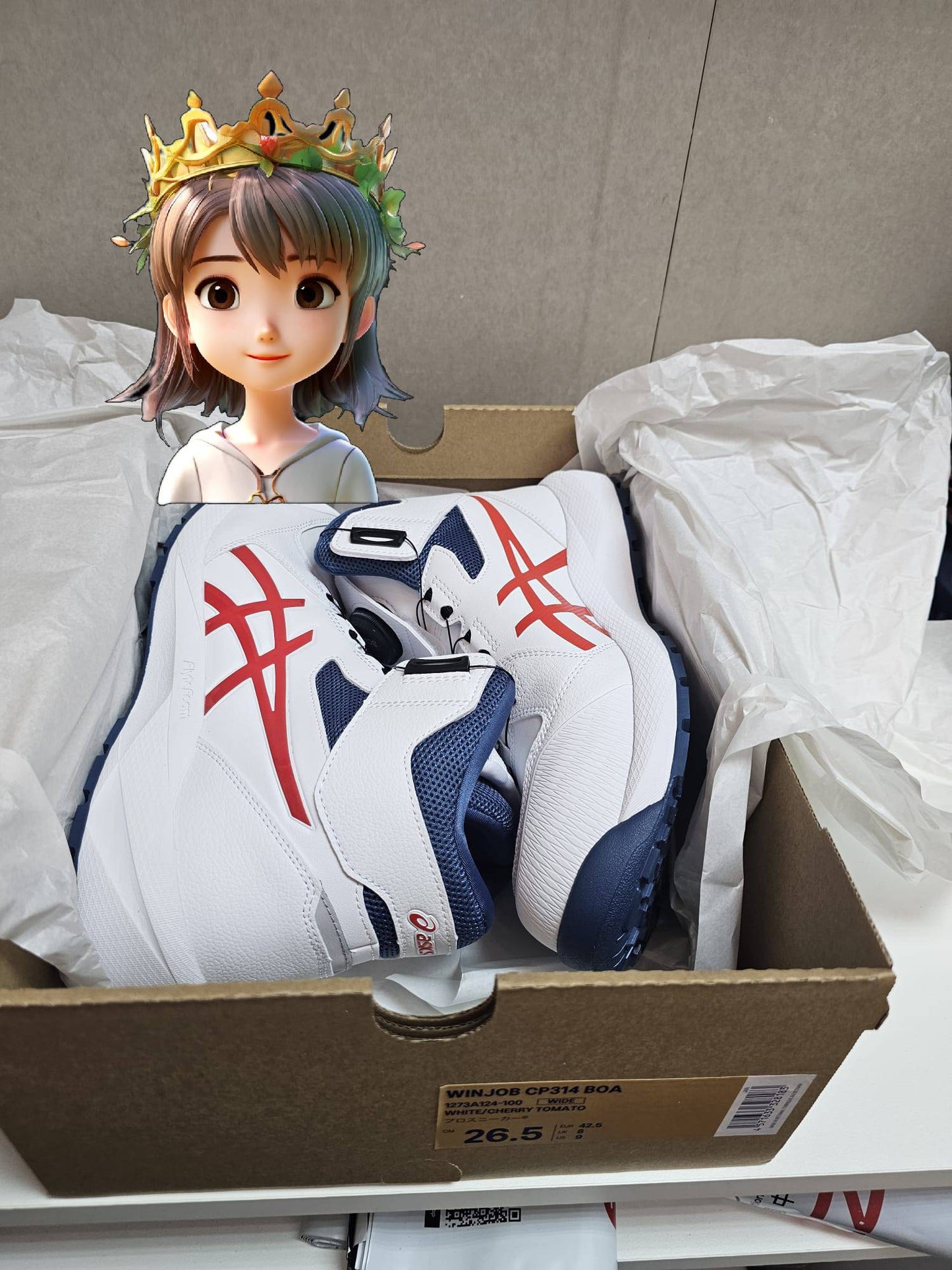 🎌日本直送 【現貨📦即寄】ASICS 新款 白 BOA 26.5cm US9 EU42.5 防滑安全工作鞋  CP314 RingForest