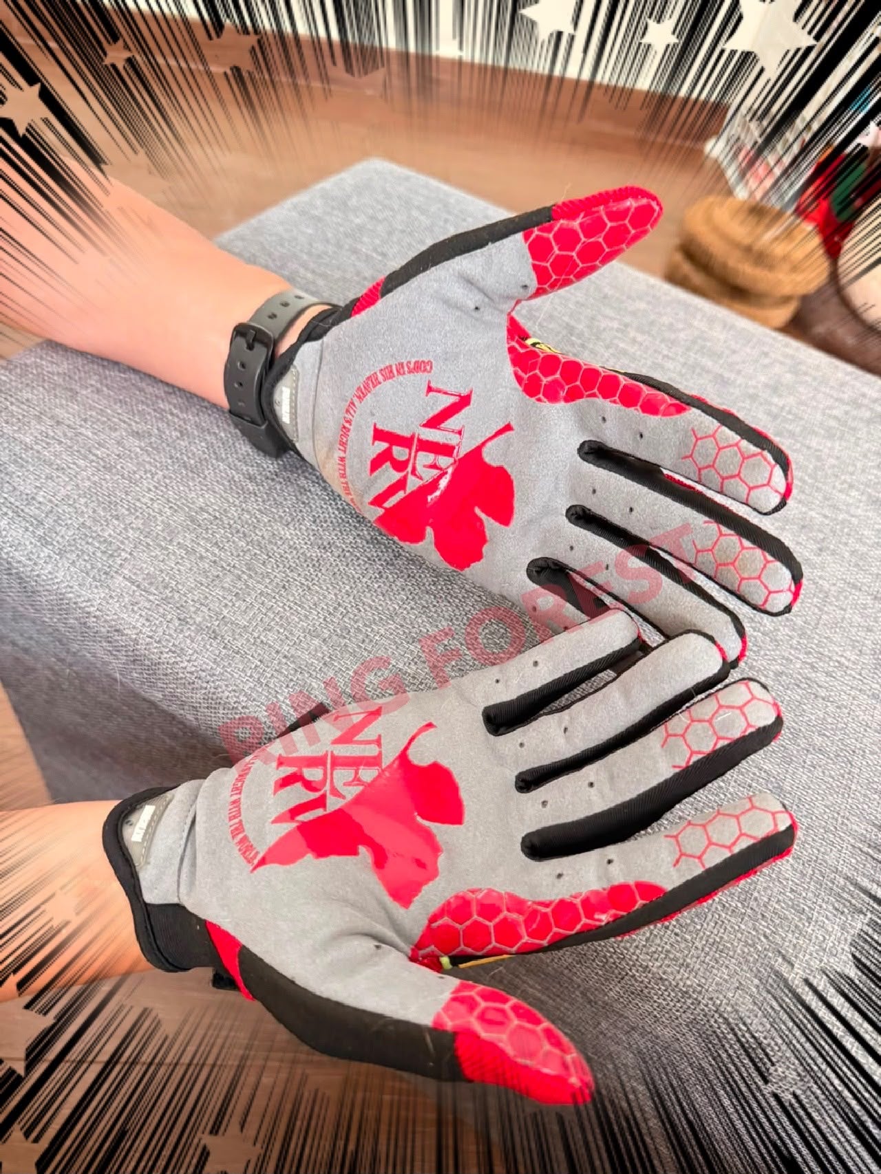 🎌Direct delivery from Japan🎌 [Ready stock▪️Immediate delivery] Evangelion work protection gloves for motorcycles, mountaineering repairs, agronomic sites, construction sites, garages, transport and decoration EVA EVANGELION RingForest