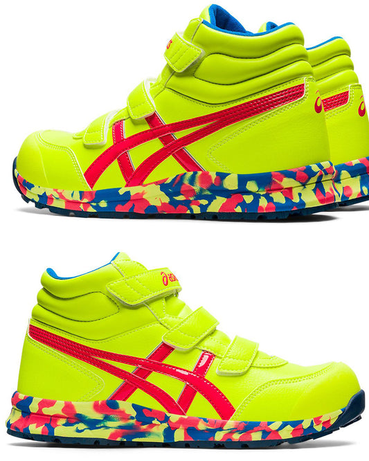 🎌Japan [Ready stock▪️Ready to ship] ASICS anti-slip safety shoes mid-tube limited edition fluorescent yellow US9.5 27cm EU43.5 CP302