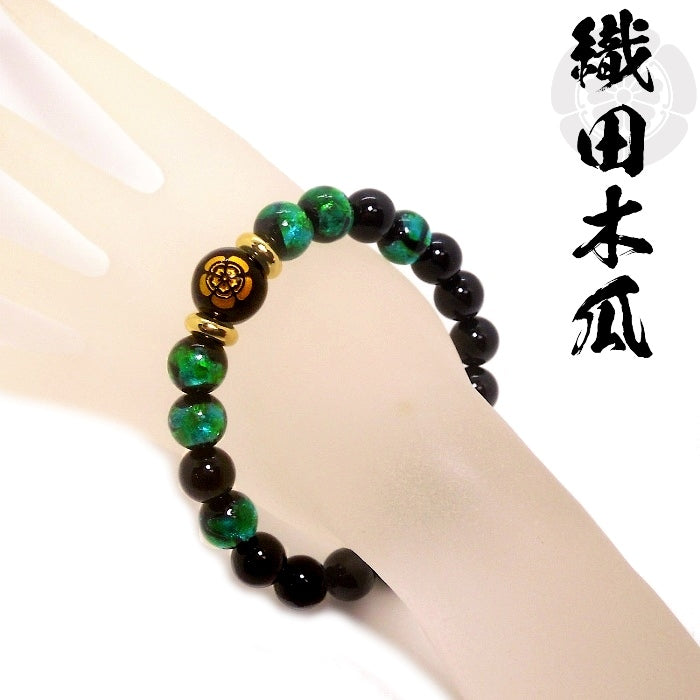 🎌Japan🎌 Direct delivery [ready to ship] Oda Nobunaga luminous men's bracelet Warring States Daimyo 🏯 natural stone black agate bracelet copy