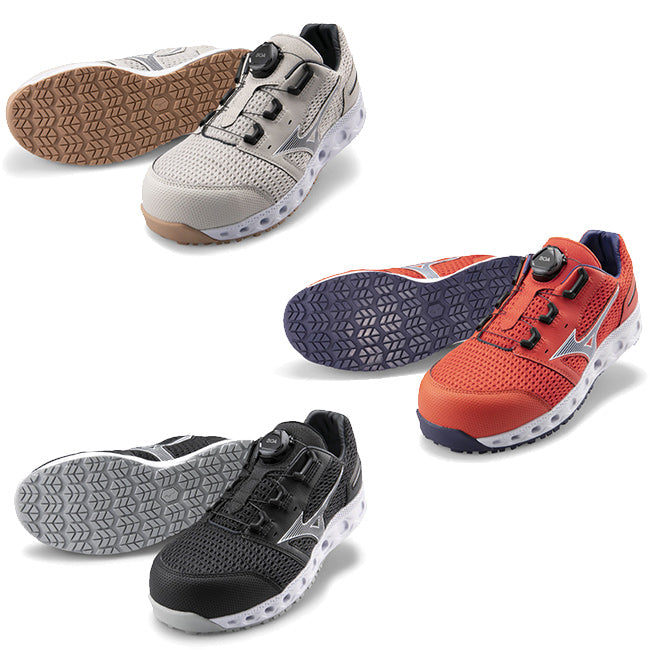 Direct delivery from Japan [Order] Mizuno refreshing breathable air flow BOA buckle Mizuno anti-slip safety work shoes