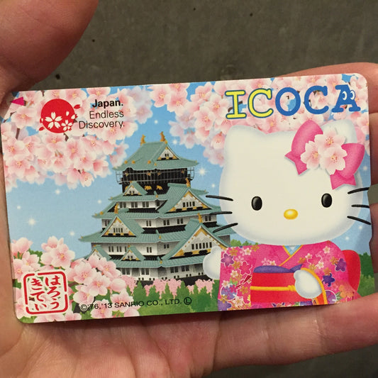 🎌Hello Kitty Osaka Castle🎌【Ready for shipment】West Japan ICOCA watermelon card universal commemorative collection ticket suica