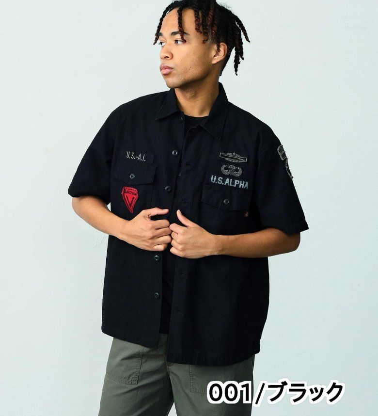 Direct delivery from Japan [Order] AVIREX 100% cotton collared military shirt