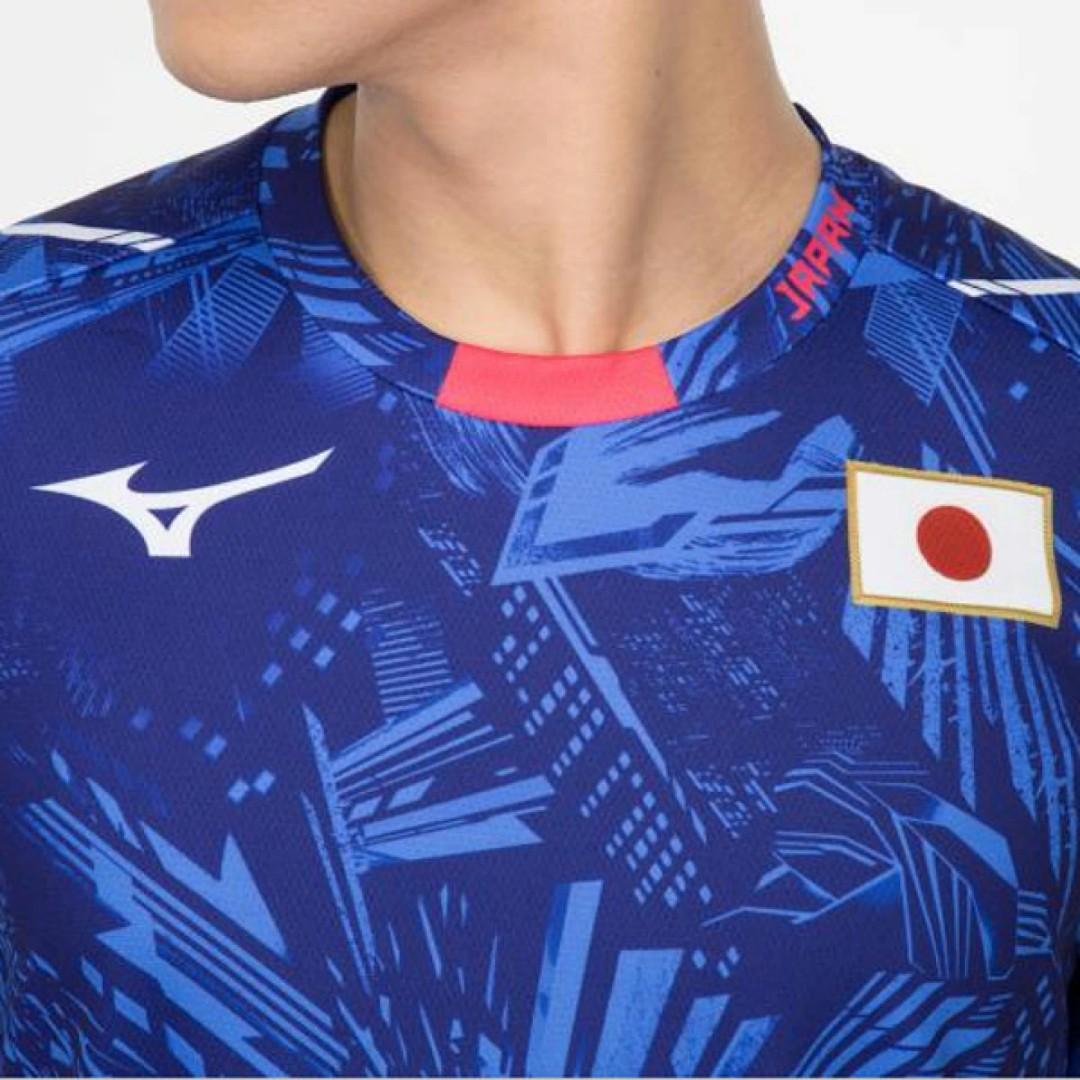 🎌日本直送🎌【現貨🔸️即寄】 日本隊美津濃 L碼 Mizuno 東京奧運選手國家隊應援波衫短袖衫運動衫 藍色