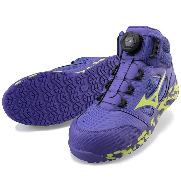 🎌Japan🎌 Direct delivery【Ready stock▪️Ship immediately】Limited purple Mizuno BOA swivel buckle Mizuno safety anti-slip work shoes