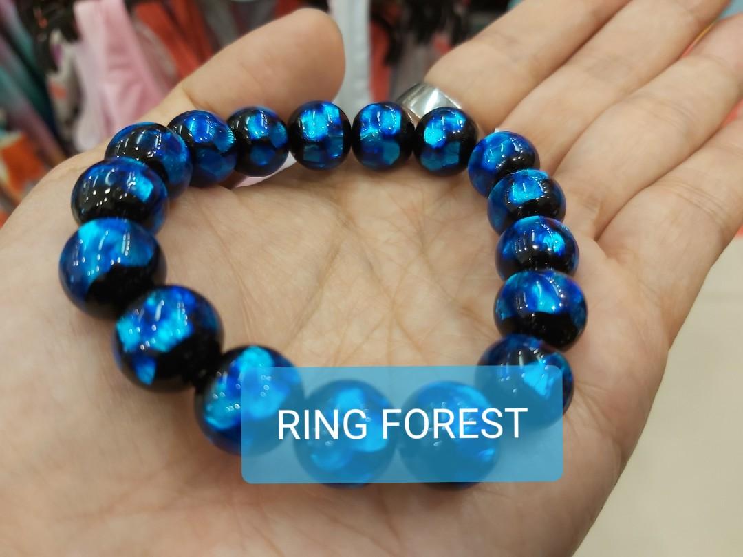 🎌Japan🎌Okinawa⭐️Light-in-the-dark⭐️Fluorite glass bead bracelet