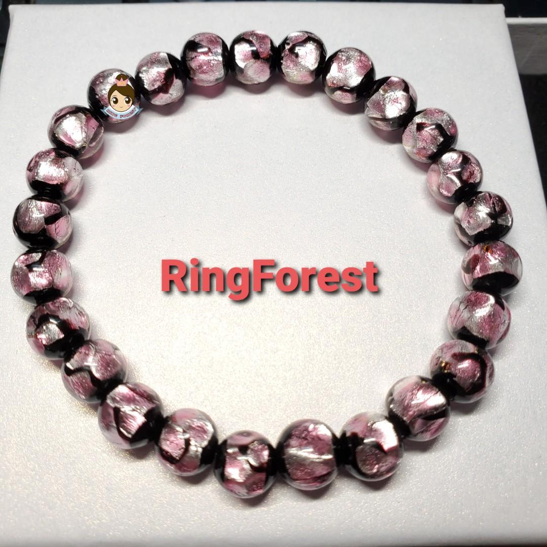 🎌Japan🎌 Okinawa native fluorite glazed beads pink women's clothing [RingForest Grocery Store]