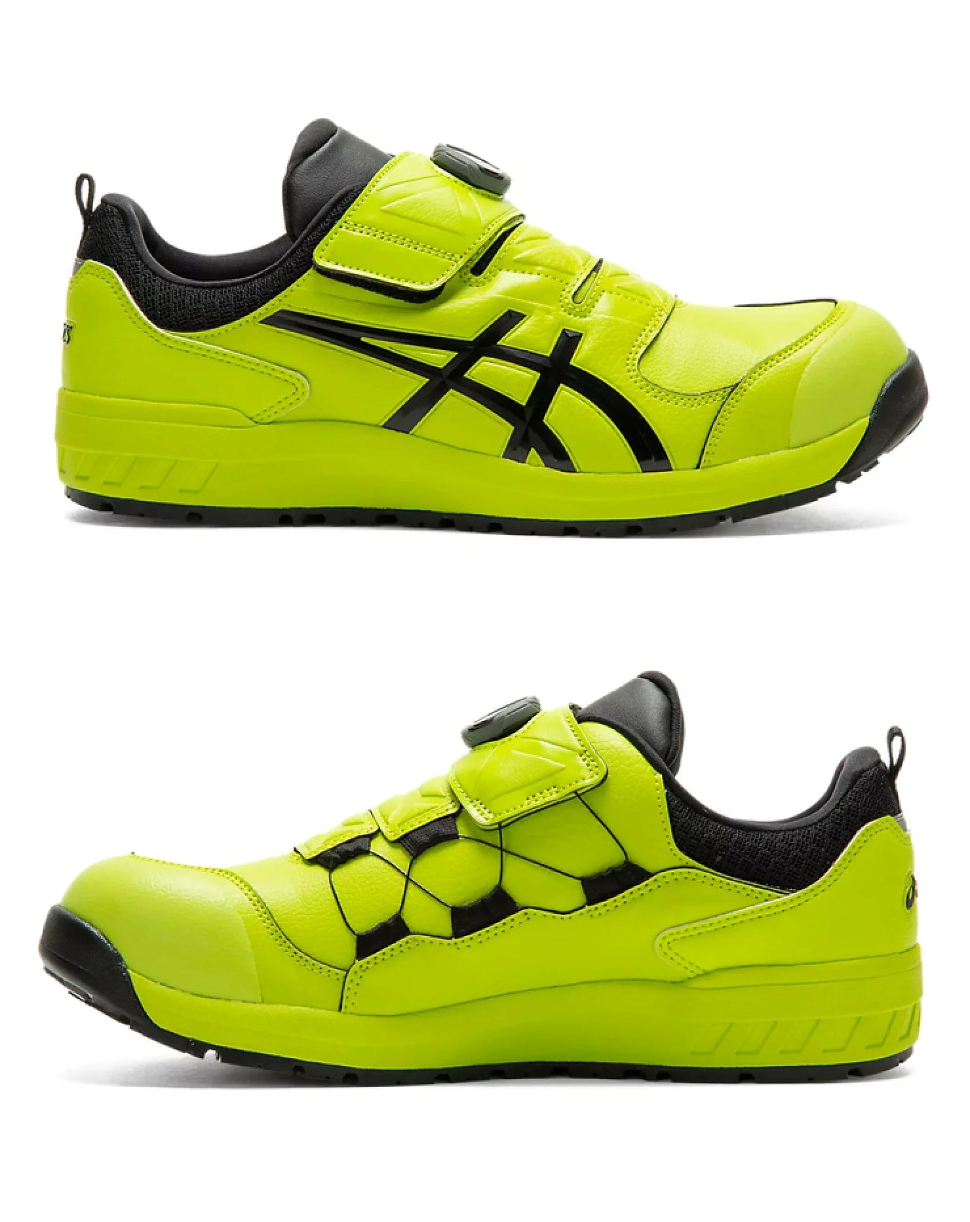 Japan Order ASICS Lime Green BOA Safety Shoes JSAA Grade A Anti slip and Anti Fall CP307 JSAA JIS