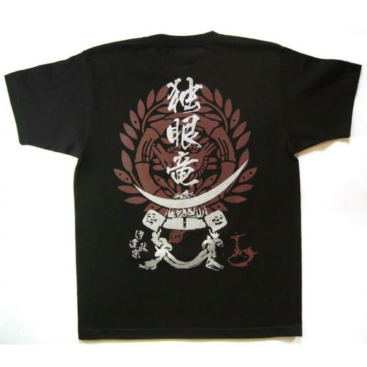 🎌Direct delivery from Japan🎌 Date Masamune ordered one-eyed dragon pure cotton TEE shirt Warring States Edo military commander black and white