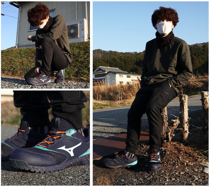 🎌日本🎌 直送 📢訂貨 MIZUNO 藍 綠 魔術貼防滑安全工作鞋 有女SIZE