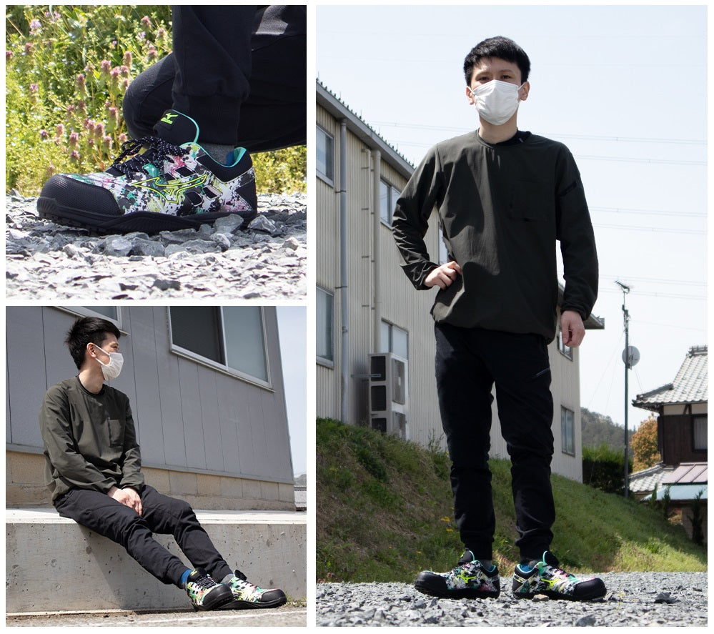 🎌Japan🎌 Direct delivery【Pre-order】Limited color spray Mizuno Mizuno safety anti-slip work shoe laces